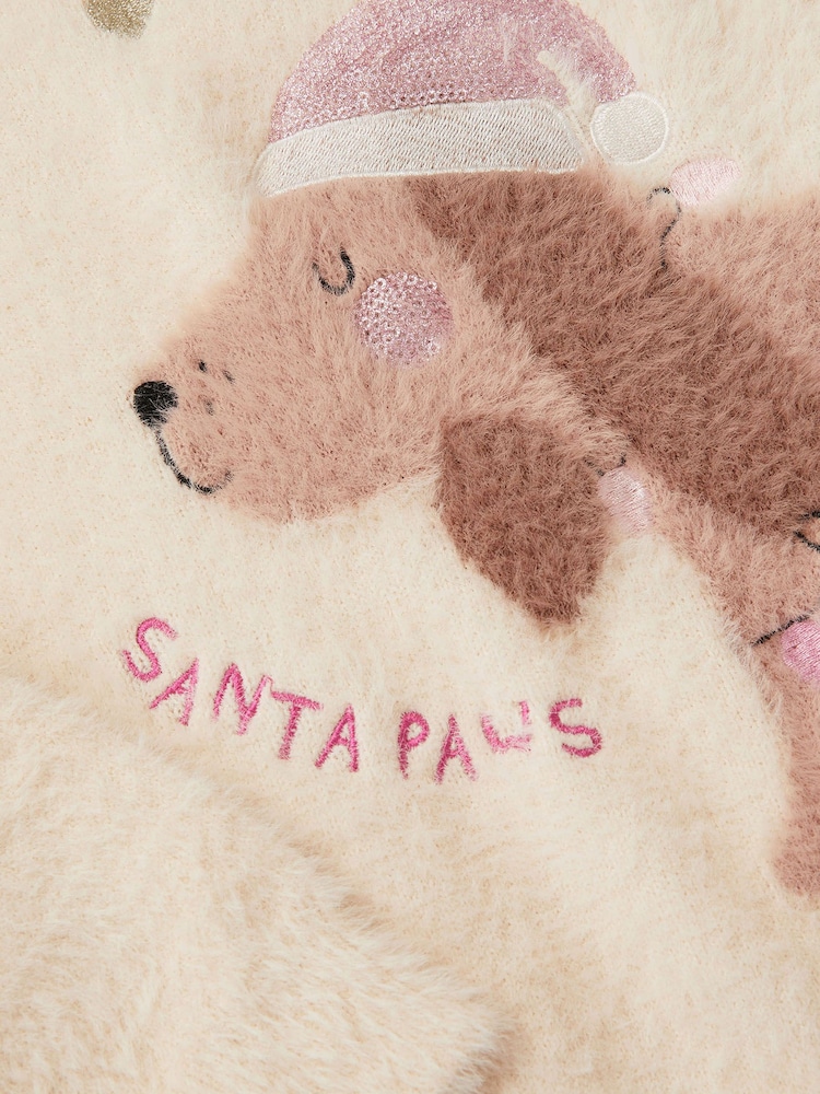 Angels By Accessorize Natural Fluffy Dog Christmas Jumper - Image 4 of 4 Angels By Accessorize Natural Fluffy Dog Christmas Jumper - Image 4 of 4