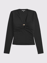 Abercrombie & Fitch Long Sleeve V-Neck Front Hardware Top - Bild 5 von 5