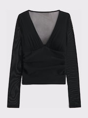 Schwarz - Abercrombie & Fitch Long Sleeve Bra Free Plunge Top - Bild 7 von 7