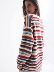 Abercrombie & Fitch Cream Dad V-Neck Jumper - Image 2 of 5