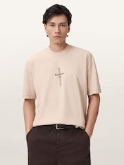 AllSaints White Knox Short Sleeve Crew T-Shirt - Image 1 of 8