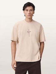 AllSaints White Knox Short Sleeve Crew T-Shirt - Image 2 of 8
