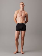 Calvin Klein Black Icon Cotton Stretch Boxer Trunks 3 Pack - Image 4 of 5