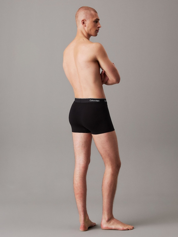 Calvin Klein Black Icon Cotton Stretch Boxer Trunks 3 Pack - Image 5 of 5 Calvin Klein Black Icon Cotton Stretch Boxer Trunks 3 Pack - Image 5 of 5