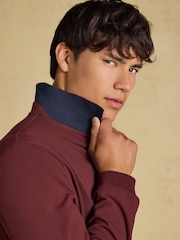 Joules Burgundy Red Long Sleeve Cotton Pique Polo Shirt - Image 3 of 8