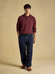 Joules Burgundy Red Long Sleeve Cotton Pique Polo Shirt - Image 4 of 8
