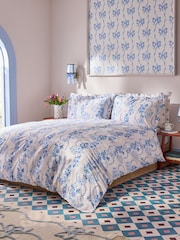 Cath Kidston Blue and White Ribbon Bow 10M Wallpaper - Image 3 of 6