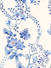 Cath Kidston Blue and White Road Floral 10M Wallpaper - Image 5 of 6