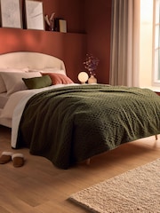 Silentnight Olive Heat Genie Cable Knit Giant Heated Blanket - Image 1 of 9