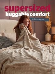 Silentnight Natural Bubble Fleece Giant Blanket - Image 6 of 9