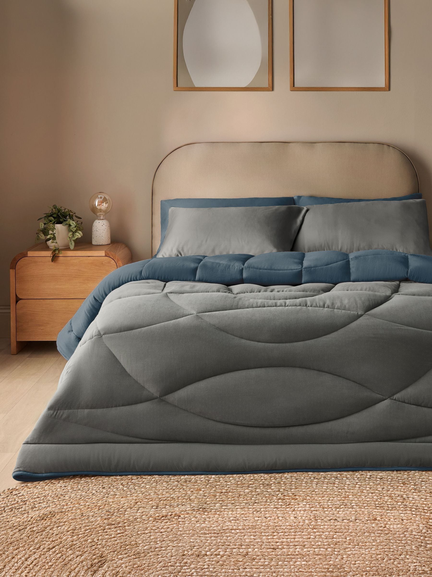 Silentnight Coverless 10.5 Tog Duvet, Blue & Charcoal, Super King | Luxury Washed Duvet & Pillowcase Set, Soft Stylish, Two Reversible Colours, All Year Round Comfort, No Cover Needed - Image 7