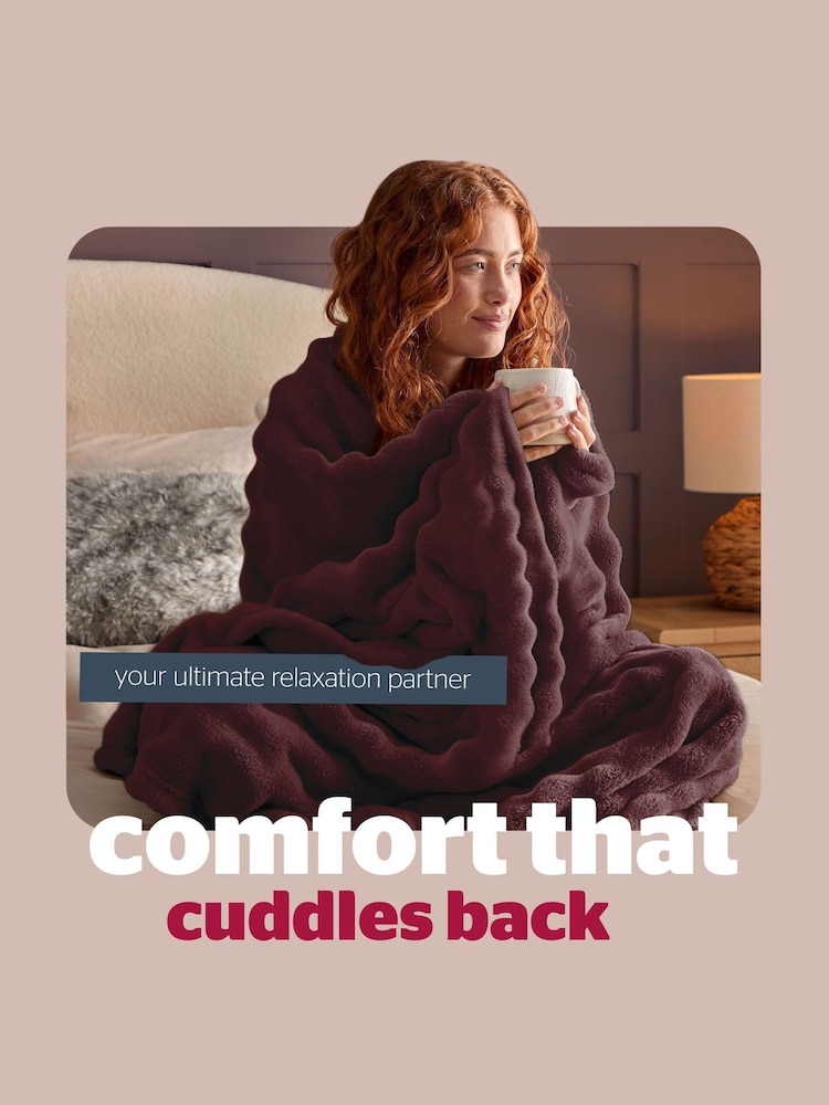 Silentnight Berry Bubble Fleece Giant Blanket - Image 2 of 9