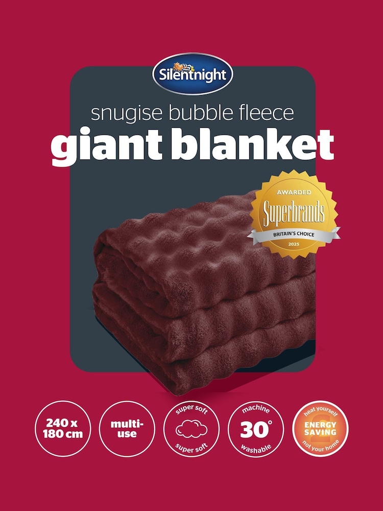 Silentnight Berry Bubble Fleece Giant Blanket - Image 9 of 9