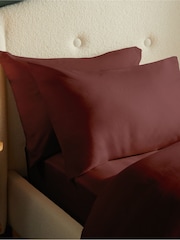 Silentnight Burgundy Brushed Cotton Pillowcase Pair - Image 1 of 6