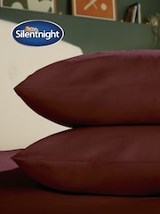Silentnight Burgundy Brushed Cotton Pillowcase Pair - Image 4 of 6