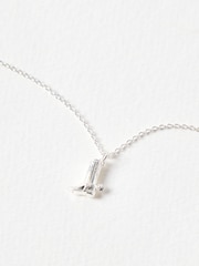 Oliver Bonas Silver Tone Cowboy Boot Charm Pendant Necklace - Image 1 of 4