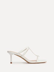 Linzi White Westside T-Bar Mule Heeled Sandals - Image 2 of 5