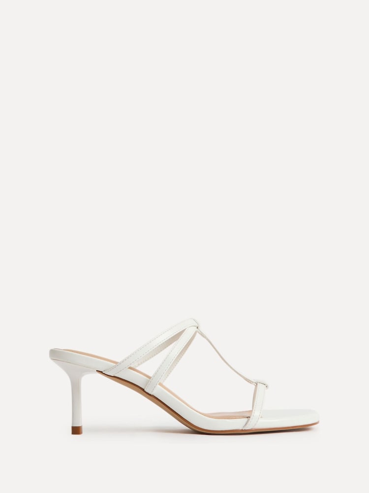 Linzi White Westside T-Bar Mule Heeled Sandals - Image 2 of 5