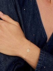 Oliver Bonas Gold Tone Akira Cubic Zirconia Star Charm Chain Bracelet - Image 4 of 4