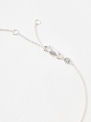 Oliver Bonas Silver Tone Arista Engraved Star Charm with Pearl Inlay Pendant Necklace - Image 3 of 4