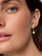 Oliver Bonas Silver Tone Dakota Cowboy Hat & Boot Charm Mismatched Hoop Drop Earrings - Image 5 of 5