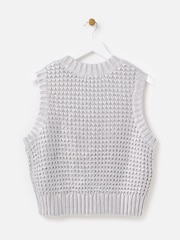 Oliver Bonas Silver Cable Knit Chunky Tank Top - Image 2 of 6