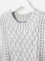 Oliver Bonas Silver Cable Knit Chunky Tank Top - Image 3 of 6