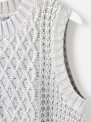 Oliver Bonas Silver Cable Knit Chunky Tank Top - Image 4 of 6