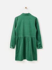 Oliver Bonas Green Corduroy Zip Up Mini Shirt Dress - Image 4 of 8