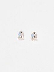Oliver Bonas Blue Katy Opalite Rocket Silver Stud Earrings - Image 1 of 3