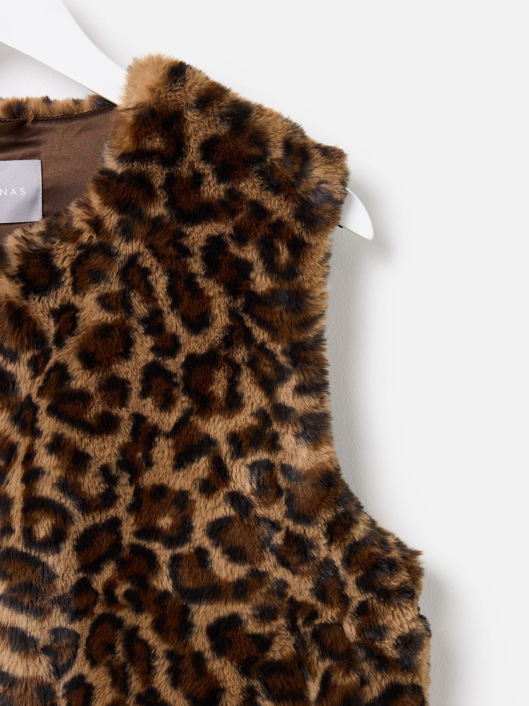 Buy Oliver Bonas Brown Leopard Print Faux Fur Gilet from the Next