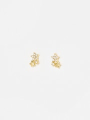 Oliver Bonas Gold Estelle Cubic Zirconia Star Cluster Plated Stud Earrings - Image 1 of 3
