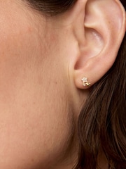 Oliver Bonas Gold Estelle Cubic Zirconia Star Cluster Plated Stud Earrings - Image 3 of 3