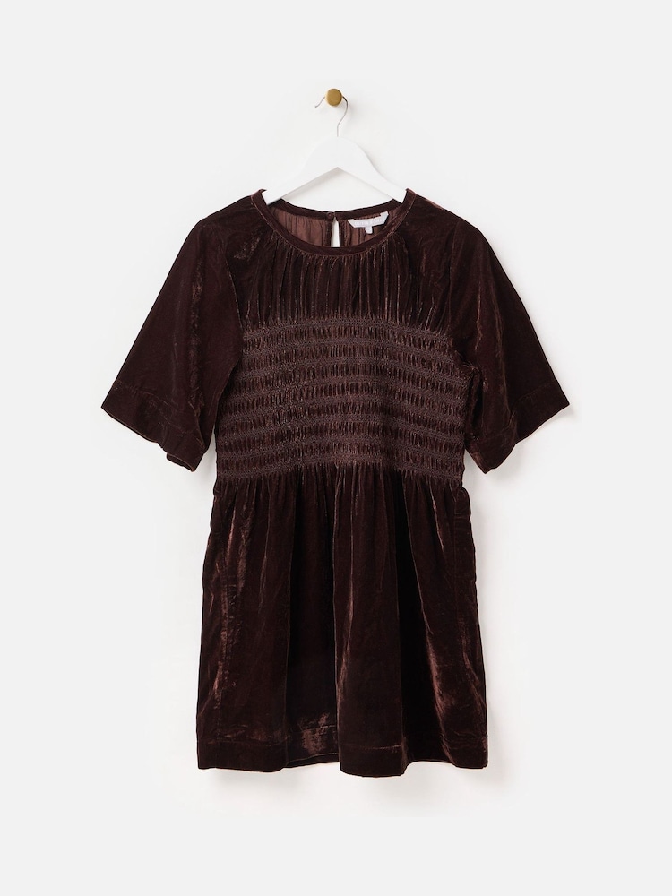 brown velvet dress short Buy Albaray Velvet & Sequin Puff Ball Short Brown Dress from Next USA