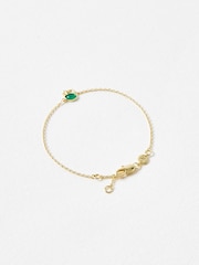 Oliver Bonas Green Celeste Moon & Star Onyx Inlay Chain Bracelet - Image 2 of 4