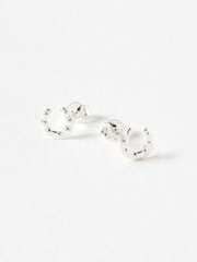 Oliver Bonas Silver Dixon Hammered Horseshoe Stud Earrings - Image 2 of 4