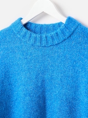 Oliver Bonas Blue Trim Crew Neck Knitted Jumper - Image 5 of 8