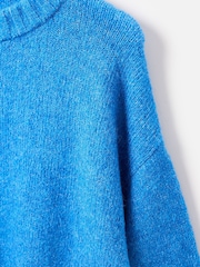 Oliver Bonas Blue Trim Crew Neck Knitted Jumper - Image 6 of 8