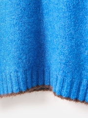 Oliver Bonas Blue Trim Crew Neck Knitted Jumper - Image 8 of 8