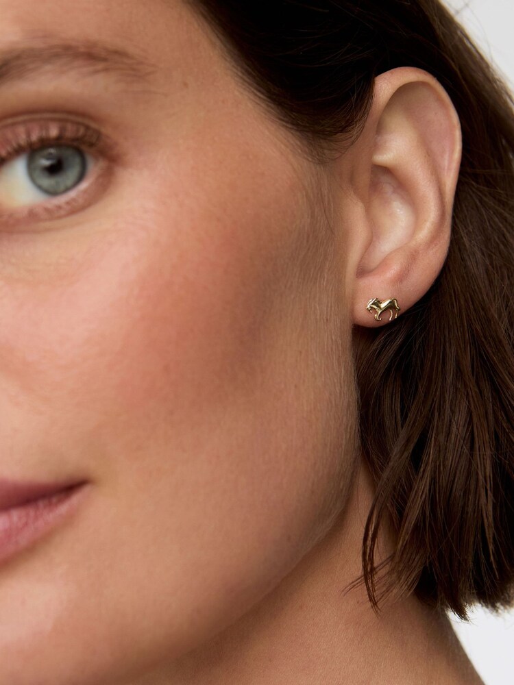 Oliver Bonas Gold Frankel Galloping Horse Plated Stud Earrings - Image 3 of 3 Oliver Bonas Gold Frankel Galloping Horse Plated Stud Earrings - Image 3 of 3