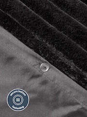 Silentnight Black Ribbed Faux Fur Duvet Cover Set - Image 6 of 8