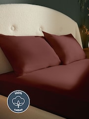 Silentnight Burgundy Brushed Cotton Fitted Sheet - Image 2 of 6