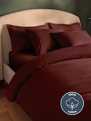 Silentnight Burgundy Brushed Cotton Duvet Cover Set - Image 2 of 7