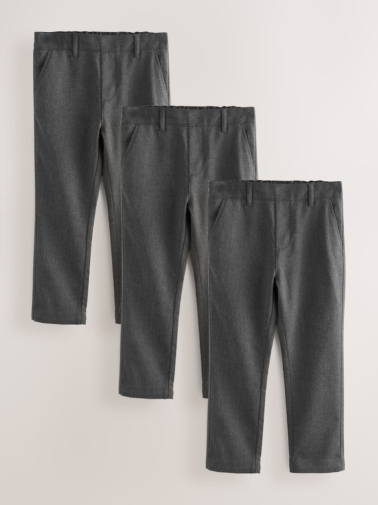 Clarks Grey Pull-On School Trousers 3 Pack - Imagen 1 de 6