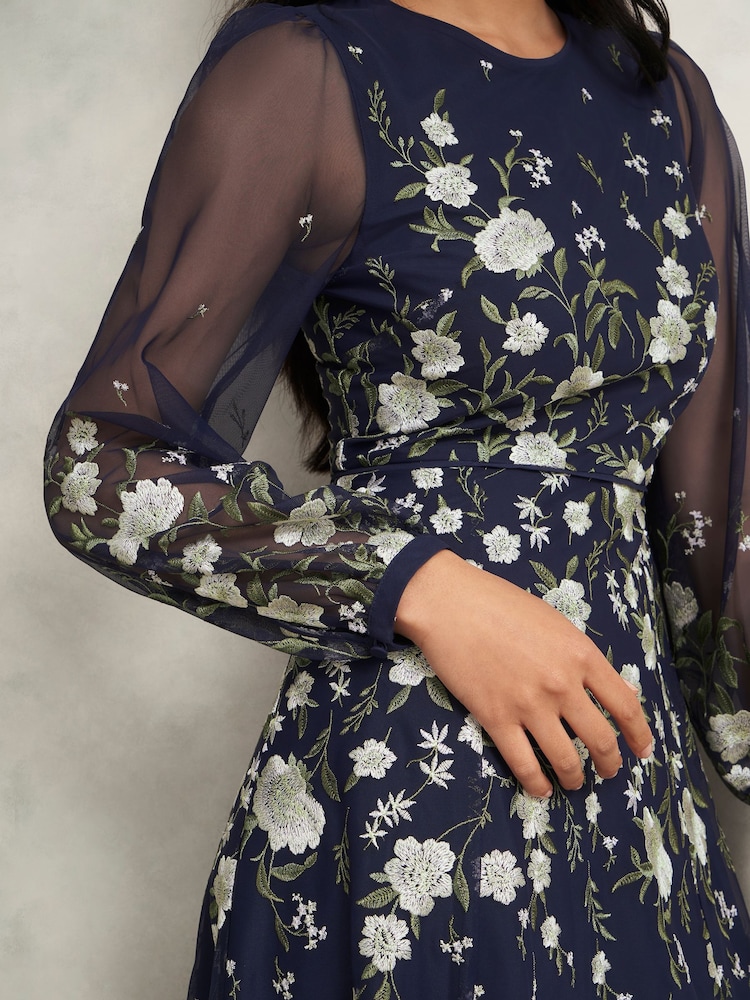 Buy Hobbs Blue Lois Embroidered Dress from Next Canada