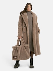 Smith & Soul Brown Teddy Faux Fur Coat - Image 4 of 5