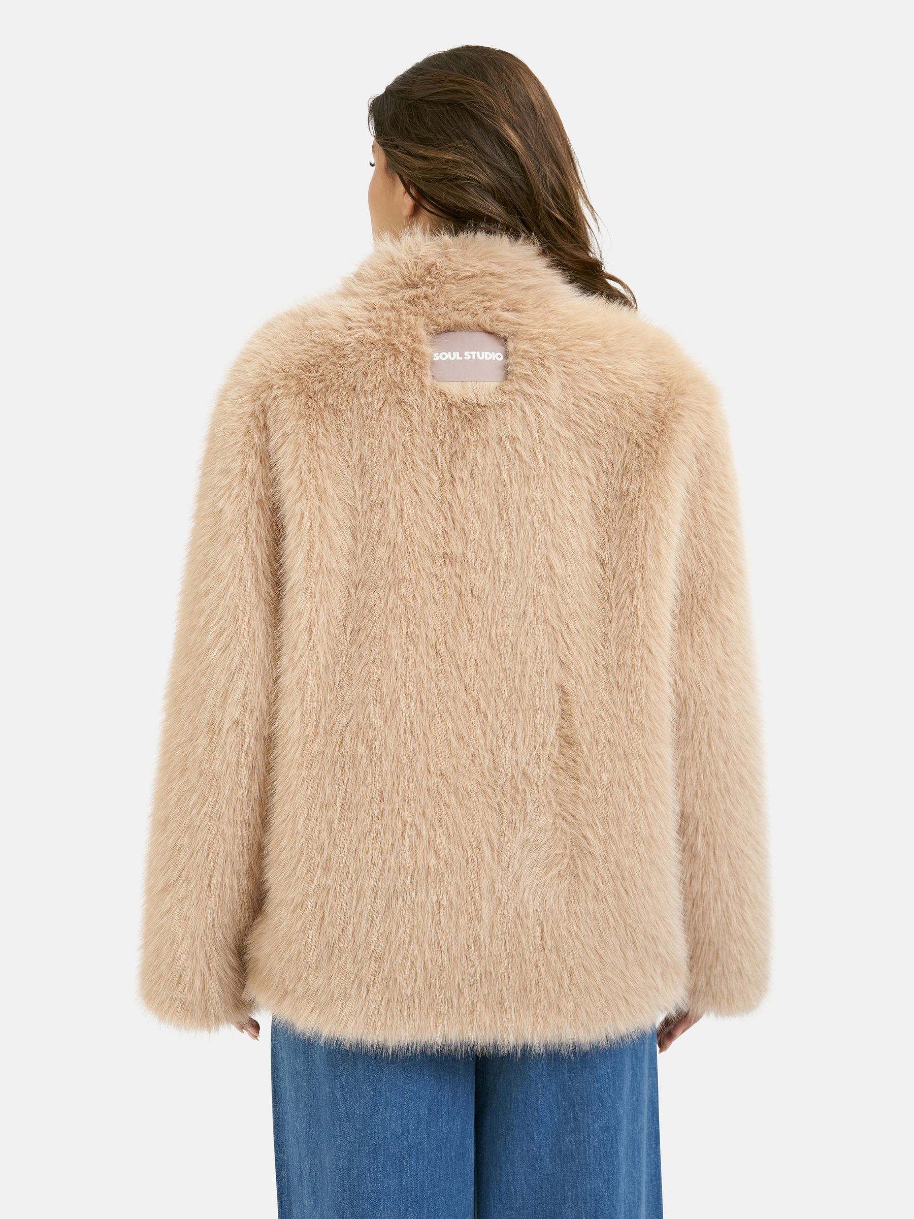 H&M ファージャケット H&M ファーコート クロップドフラッフィ 