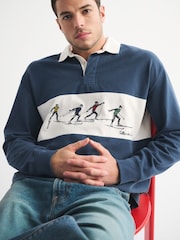 Abercrombie & Fitch Blue Long Sleeve Rugby Polo Shirt - Image 3 of 8