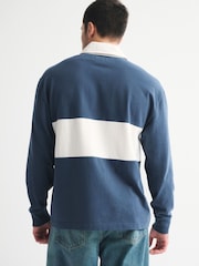 Abercrombie & Fitch Blue Long Sleeve Rugby Polo Shirt - Image 6 of 8