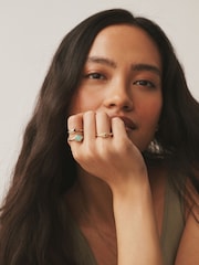 Gold Tone Stone Rings Pack - Image 1 of 6